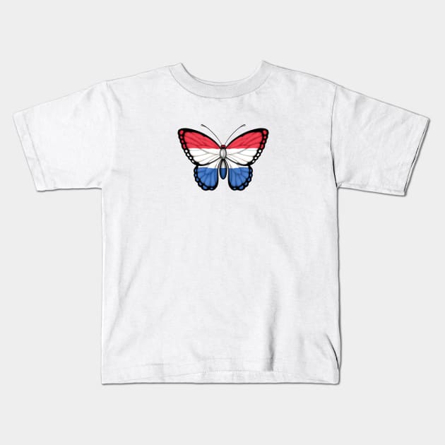 Dutch Flag Butterfly Kids T-Shirt by jeffbartels